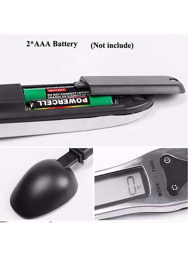 CYTHERIA Portable LCD Digital Scale Measuring Spoon Silver/Black 23x5x2.3centimeter  - Image 5
