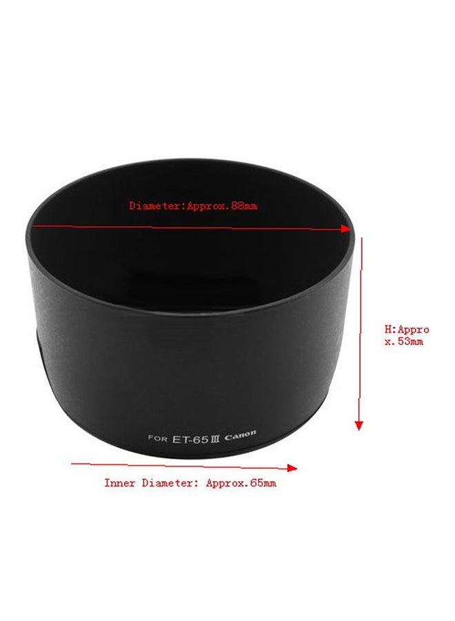 Lens Hood ET-65III For Canon EF 135mm f/2.8 70-210mm f/3.5-4.5 USM Black  - Image 2