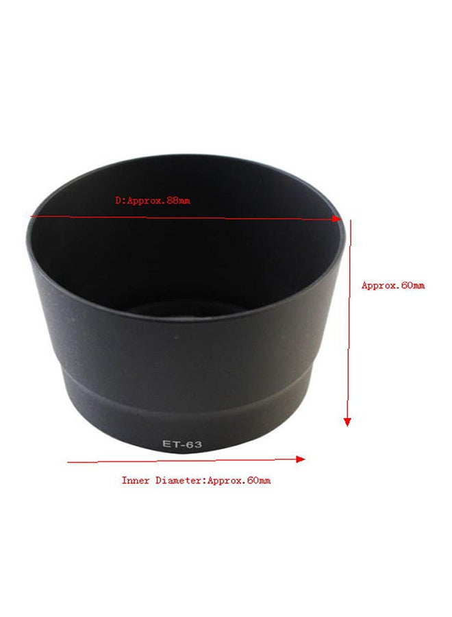 ET-63 Bayonet Lens Hood Shade For Canon EF-S 55-250mm f/4-5.6 IS STM Black  - Image 2