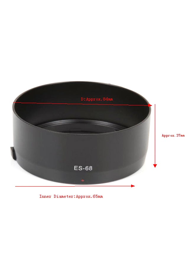 ES-68 Bayonet Mount Len Hood For Canon EF 50mm F/1.8 STM Lens Black  - Image 2