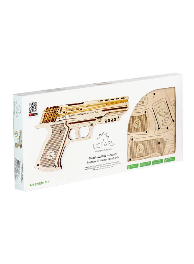 UGEARS Wolf-01 Mechanical Wooden Handgun Wolf-01 63 12+ Years - Image 1