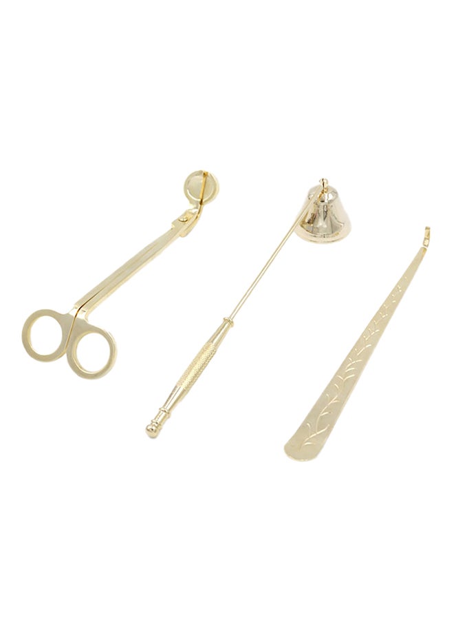Sharpdo - 3-Piece Candle Accessory Set Gold 20x6x4cm - Image 1