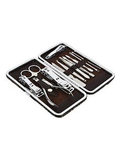 Sharpdo 12-Piece Manicure And Pedicure Set With Case Silver  - Image 2