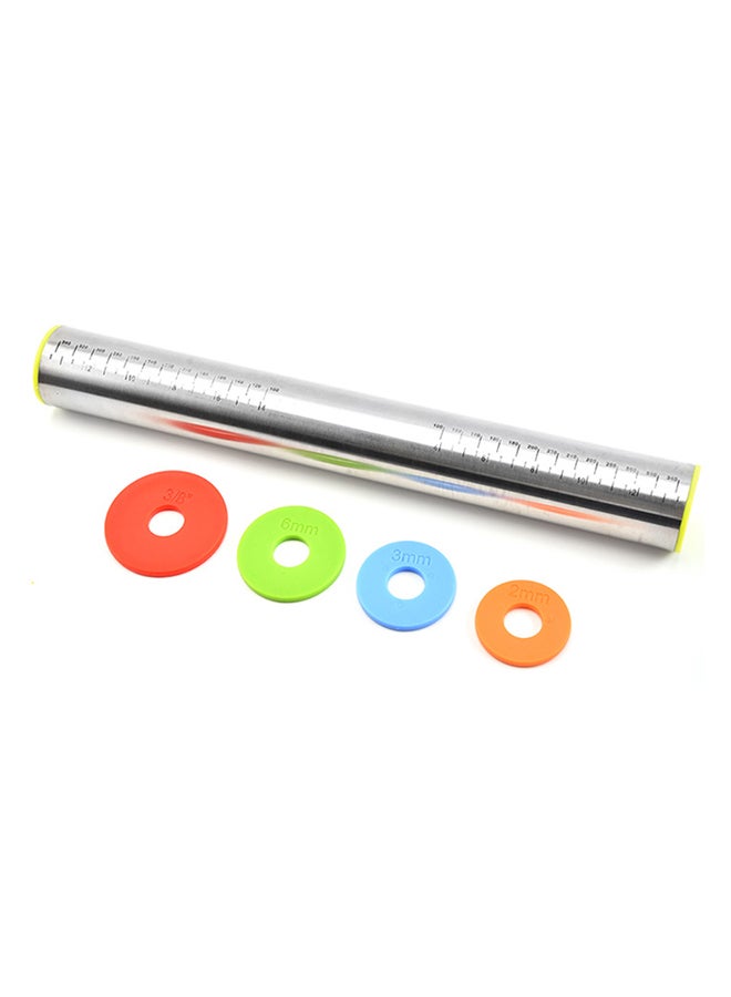 Sharpdo Adjustable Stainless Steel Rolling Pin Silver 42.7x6.5x6.5cm - Image 4