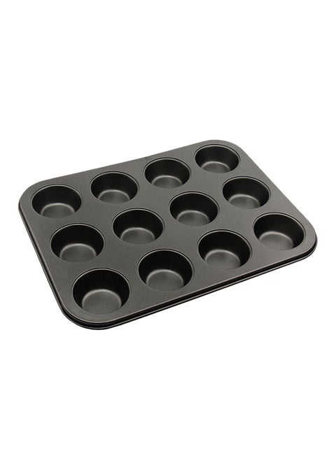 Non Stick 12-Hole Cake Mould Multicolour 19.5x25.5x2.5cm