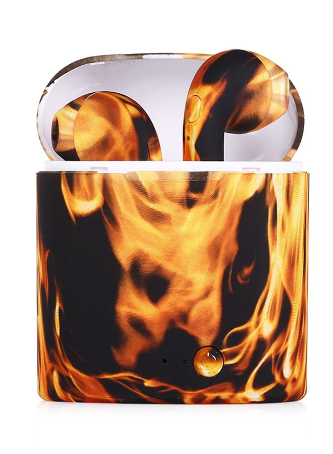 Generic - I7S Smart Bluetooth Wireless Mini Earbuds With Charger Box Orange/Black - Image 1