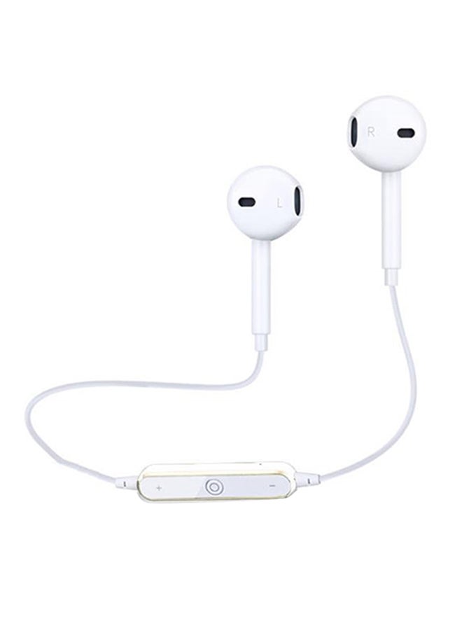 Generic Bluetooth Sport In-Ear Earphones With Mic And Volume Control S6 White  - Image 1
