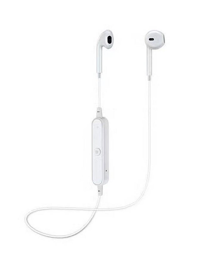 Generic Bluetooth Sport In-Ear Earphones With Mic And Volume Control S6 White  - Image 2