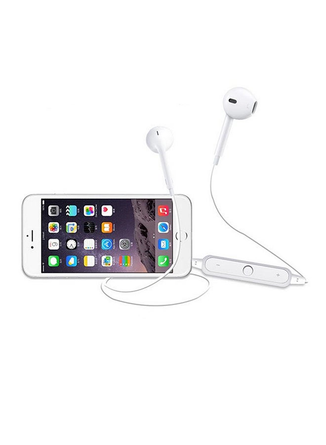 Generic Bluetooth Sport In-Ear Earphones With Mic And Volume Control S6 White  - Image 3