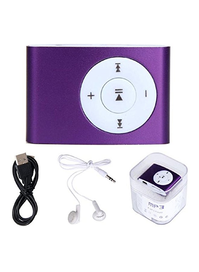 USB Mini 32GB MP3 Player With Micro SD/TF Card Support And In-Ear Earphones audio20180111009 Purple  - Image 1