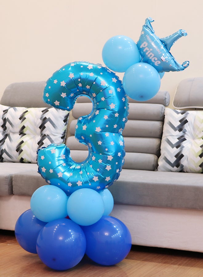 Cool Baby 14-Piece Number 3 Shaped Party Balloon Set 32inch - Image 3