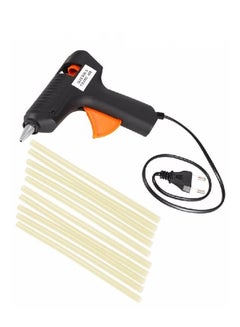 Generic Hot Melt Glue Gun With 10 Glue Sticks Black/Orange  - Image 1