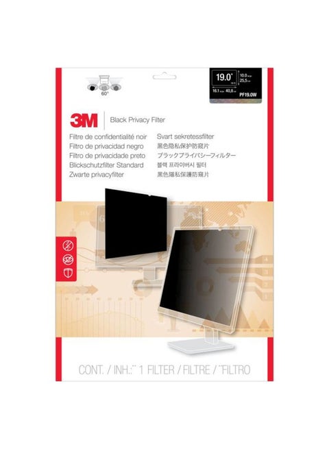 Privacy Filter Screen Protector For 19-Inch Widescreen Monitor Black
