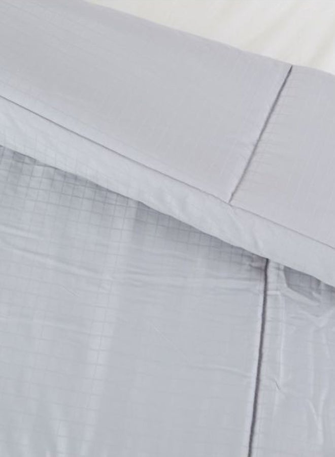 Home Box 5-Piece Chequered Comforter Set Cotton White King  - Image 3