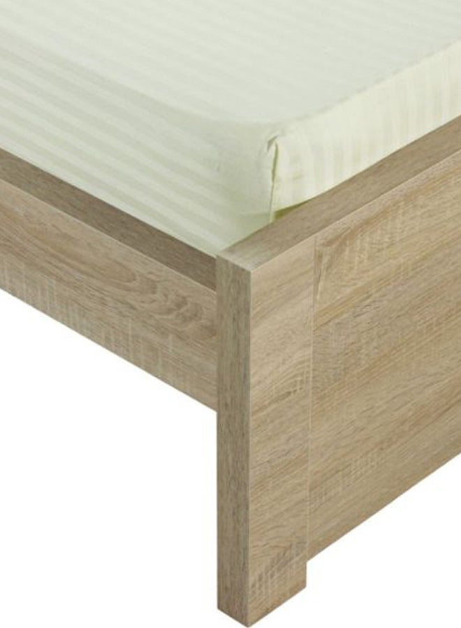 هوم بوكس ملاءة هاميلتون ضيقة من الساتان مخططة بمقاس مزدوج قطن كريمي 120x200+25سم - Image 1