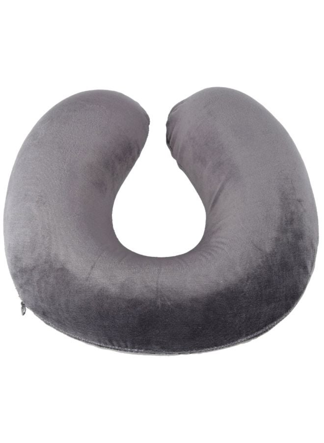 Home Box - Comfort Travel Neck Pillow Polyester Grey 30x9x30cm - Image 1