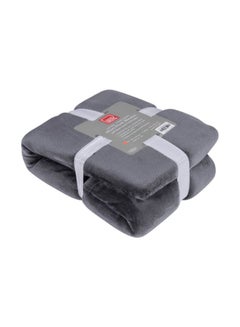 Home Box Lavish Long Lasting Super Soft Easy Care Foldable Light Weight Washable Fluffier  Mirco Flannel King Size Bed Blanket Polyester Grey 240x220cm  - Image 1