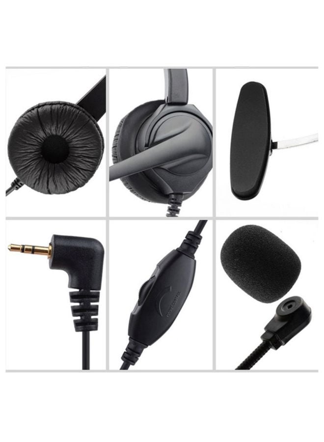 سماعة رأس مع مايكروفون أسود/فضي - Image 2