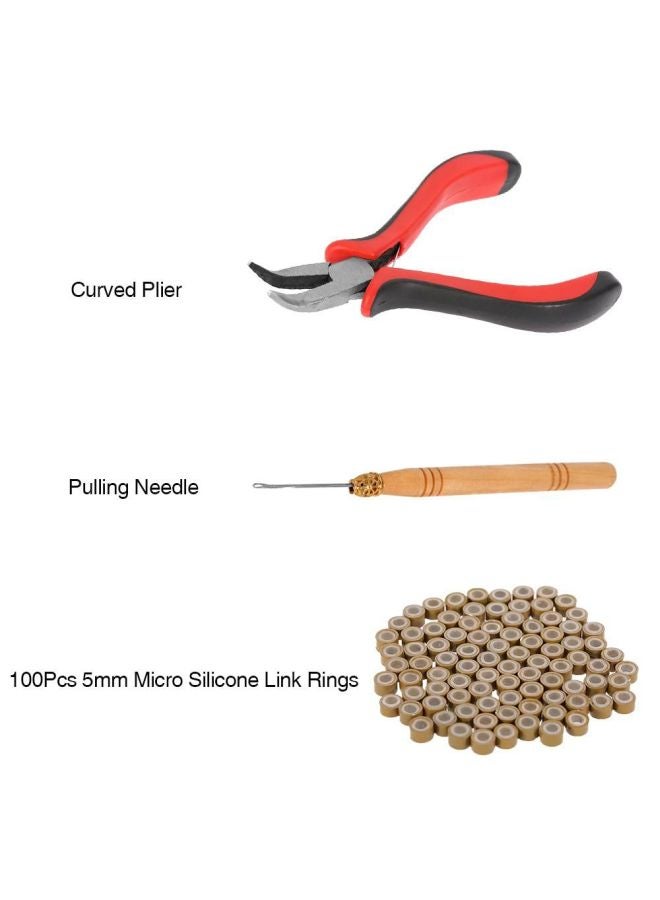 عدة توصيل وصلات الشعر من 3 قطع أحمر/أسود/بيج - Image 2