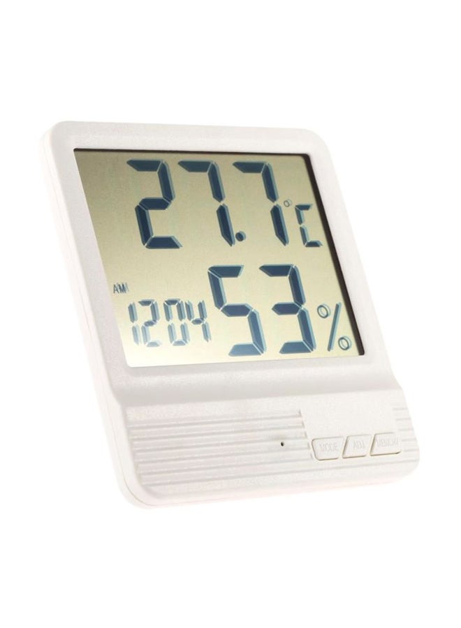 Digital Thermometer Hygrometer White/Grey 10.5x9.7x2cm - Image 1