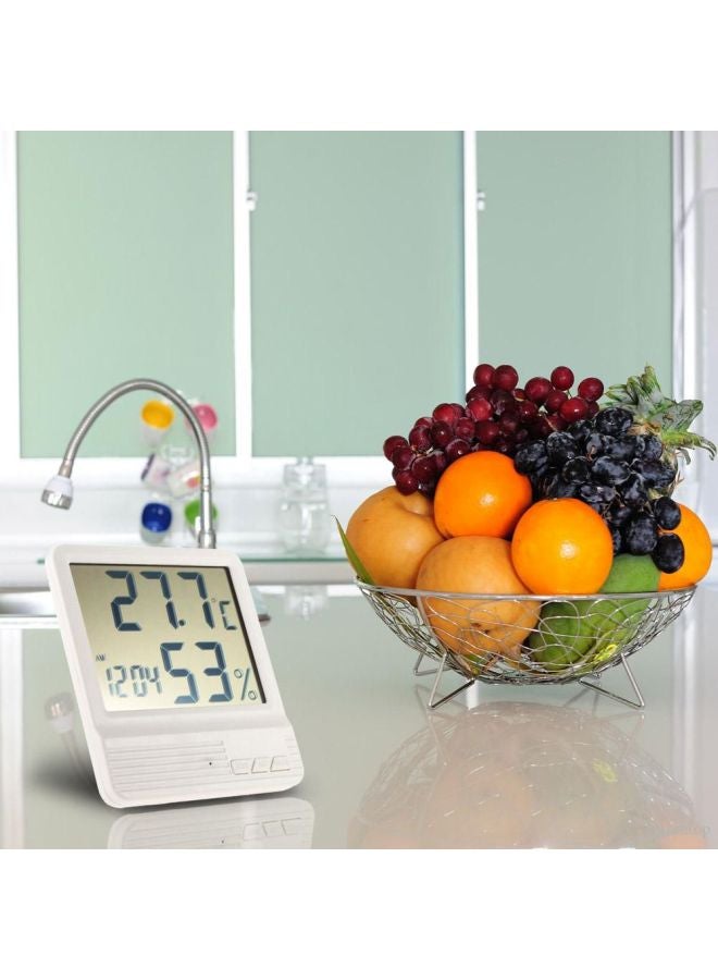 Digital Thermometer Hygrometer White/Grey 10.5x9.7x2cm - Image 3