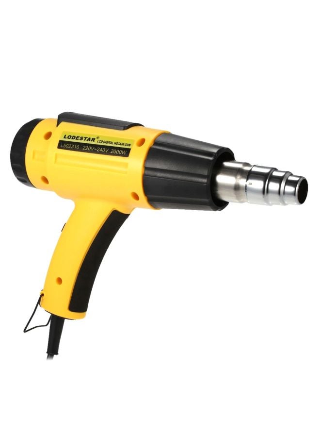 LODESTAR - LCD Digital Hot Air Gun With Nozzle Yellow/Black 25.5x20.5x8cm - Image 1