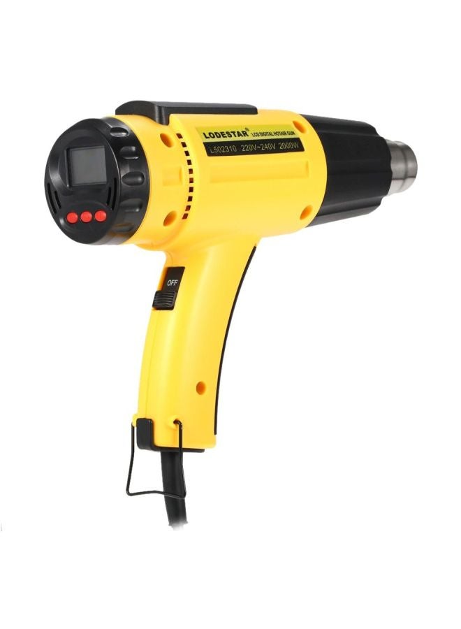 LODESTAR - LCD Digital Hot Air Gun With Nozzle Yellow/Black 25.5x20.5x8cm - Image 1