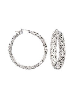 ROSS-SIMONS 925 Sterling Silver Byzantine Hoop Earrings  - Image 1