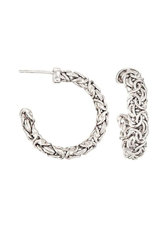 925 Sterling Silver Byzantine Hoop Earrings - v1548678923/N20177508A_1