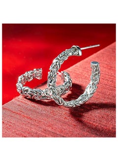 ROSS-SIMONS 925 Sterling Silver Byzantine Hoop Earrings  - Image 3