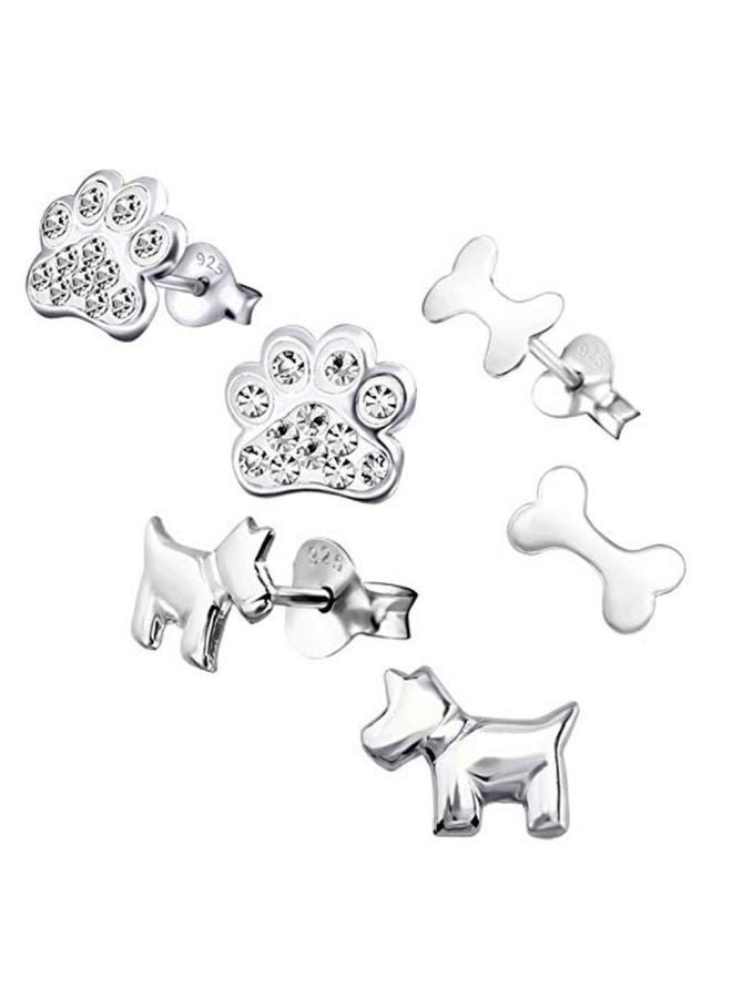 Pair Of 3 925 Sterling Silver Crystal Studded Dog Lovers Stud Earrings - v1548678976/N20177636A_1