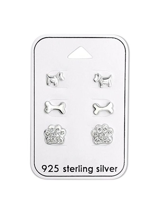 Pair Of 3 925 Sterling Silver Crystal Studded Dog Lovers Stud Earrings - v1548678976/N20177636A_2