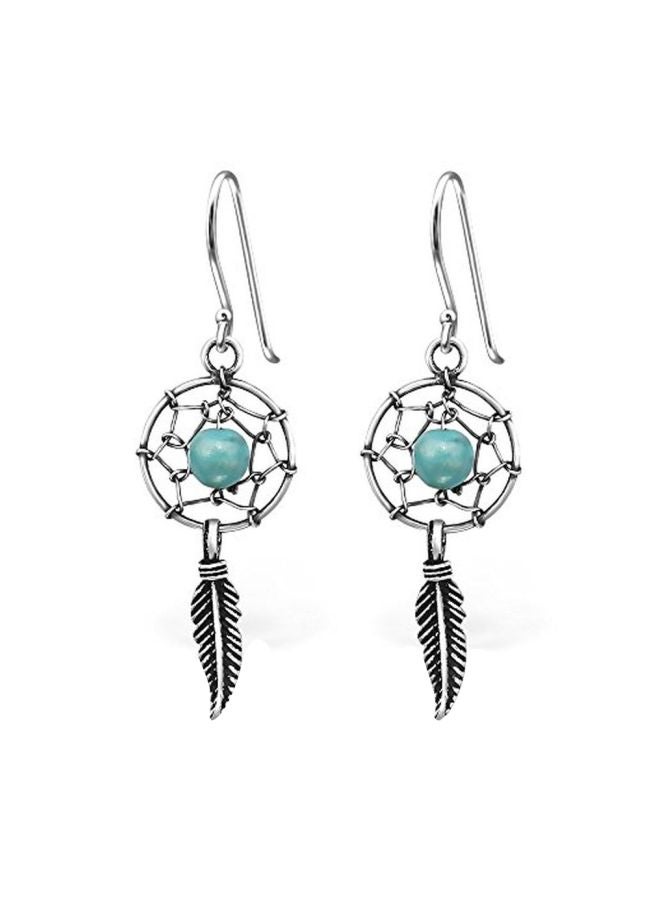 ICYROSE 925 Sterling Silver Turquoise Studded Dangle Earrings - Image 1