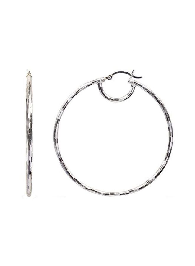 LeCalla 925 Sterling Silver Classic Hoop Earrings - Image 1