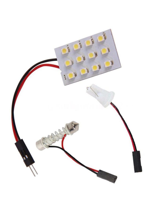 12-LED Panel Car Interior Roof Light With T10 Adapter