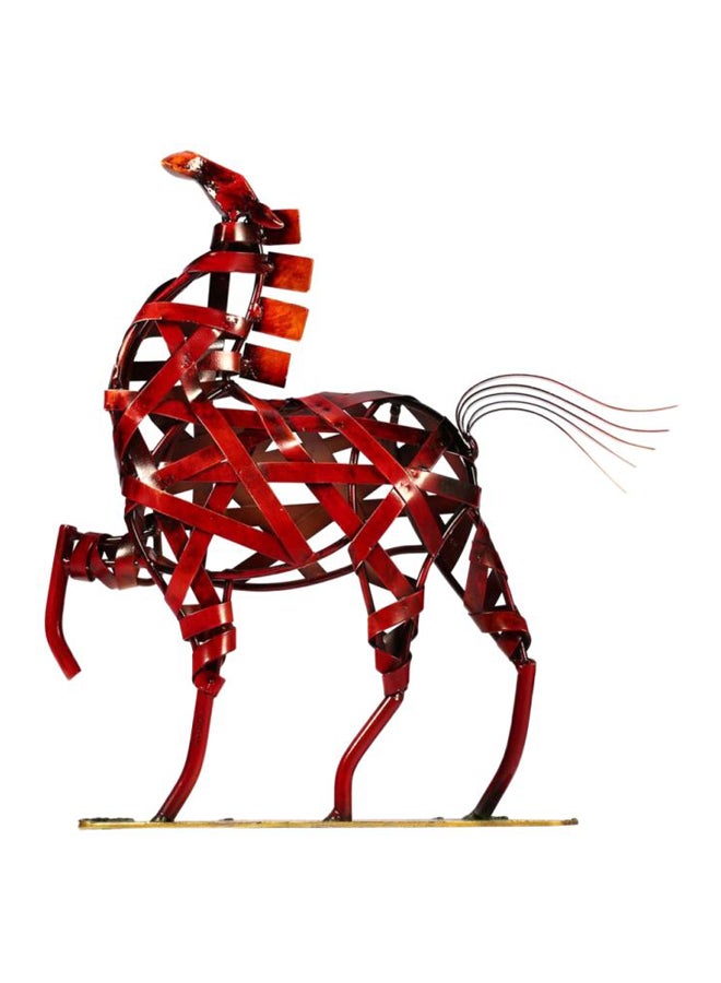 تمثال توآرتس لحصان مزخرف بتصميم متداخل أحمر/بني 28x5.7x29.8سم - Image 1