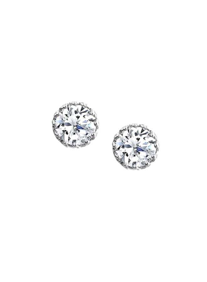 BLING JEWELRY - 925 Sterling Silver Cubic Zirconia Studded Stud Earrings - Image 1