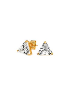 BLING JEWELRY Gold Plated 925 Sterling Silver Cubic Zirconia Studded Stud Earrings  - Image 1