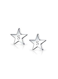 BLING JEWELRY Stainless Steel Star Shaped Stud Earrings  - Image 2