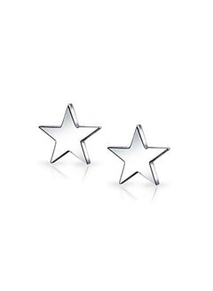 BLING JEWELRY Stainless Steel Star Shaped Stud Earrings  - Image 3