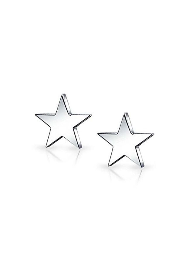 BLING JEWELRY - Stainless Steel Star Shaped Stud Earrings - Image 1
