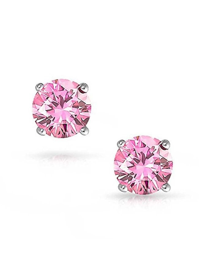 BLING JEWELRY - 925 Sterling Silver Simulated Topaz Stud Earrings - Image 1