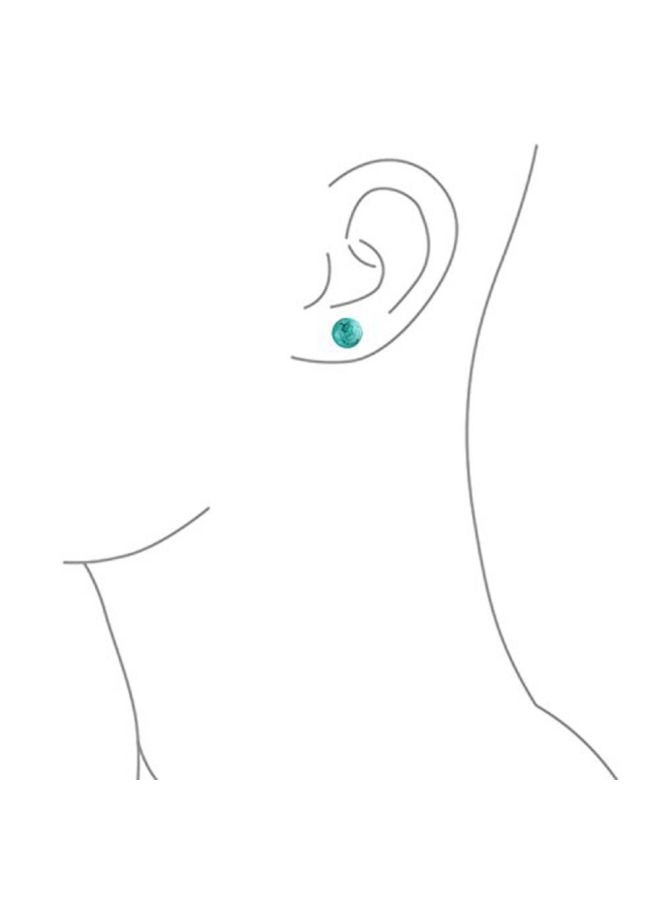 بلينج جولري زوج أقراط من الفضة الإسترليني عيار 925 مرصعة بالفيروز - Image 3