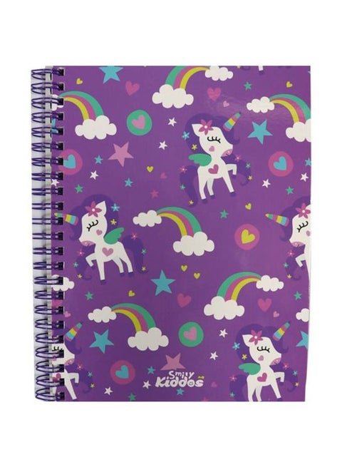 A5 Lined Exercise Notebook Purple/Green/White