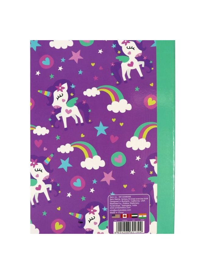 A5 Lined Exercise Notebook Purple/Green/White