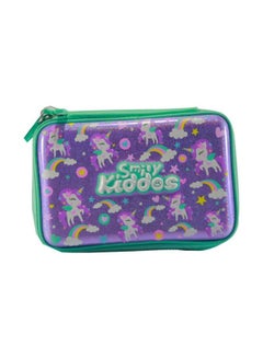 SMILY KIDDOS Fancy Double Compartment Pencil Case Purple/Green/Yellow  - Image 1