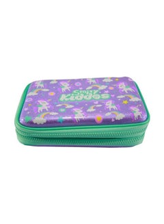 SMILY KIDDOS Fancy Double Compartment Pencil Case Purple/Green/Yellow  - Image 2