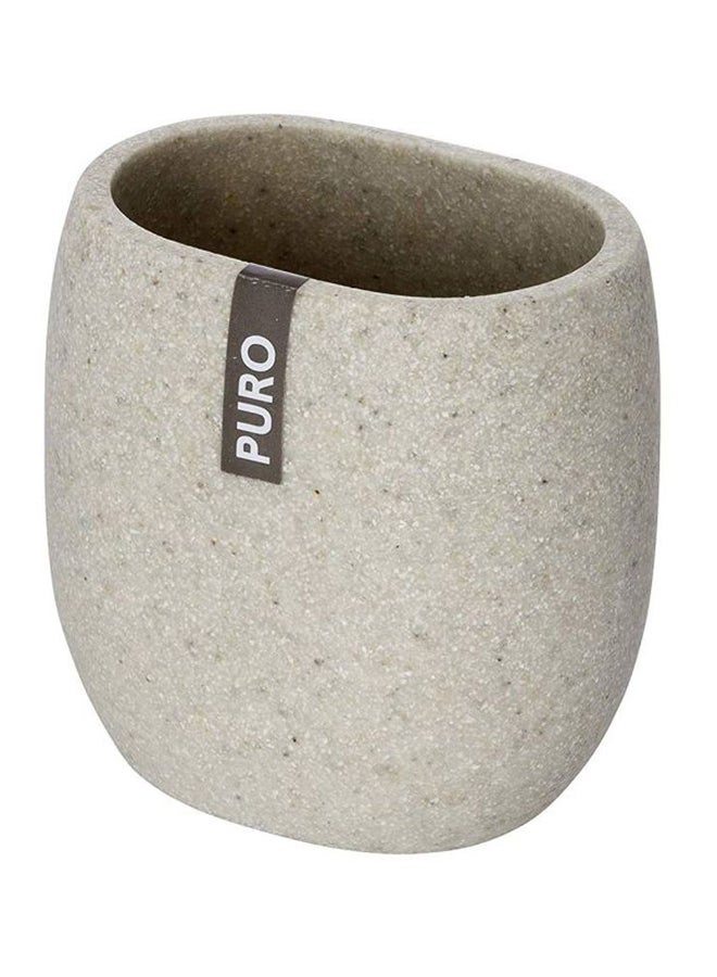 Wenko Puro Toothbrush Tumbler Grey 9.4x9.4x6.5cm - Image 1