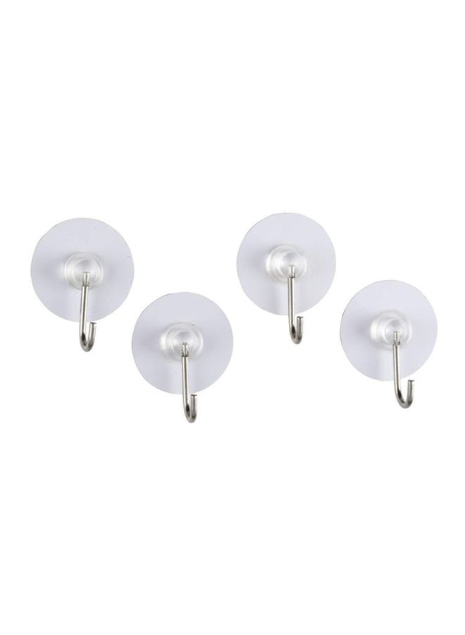 4-Piece Static-Loc Wall Hook Set White/Clear/Silver 3.8x2.1cm - v1548679748/N20415855A_1