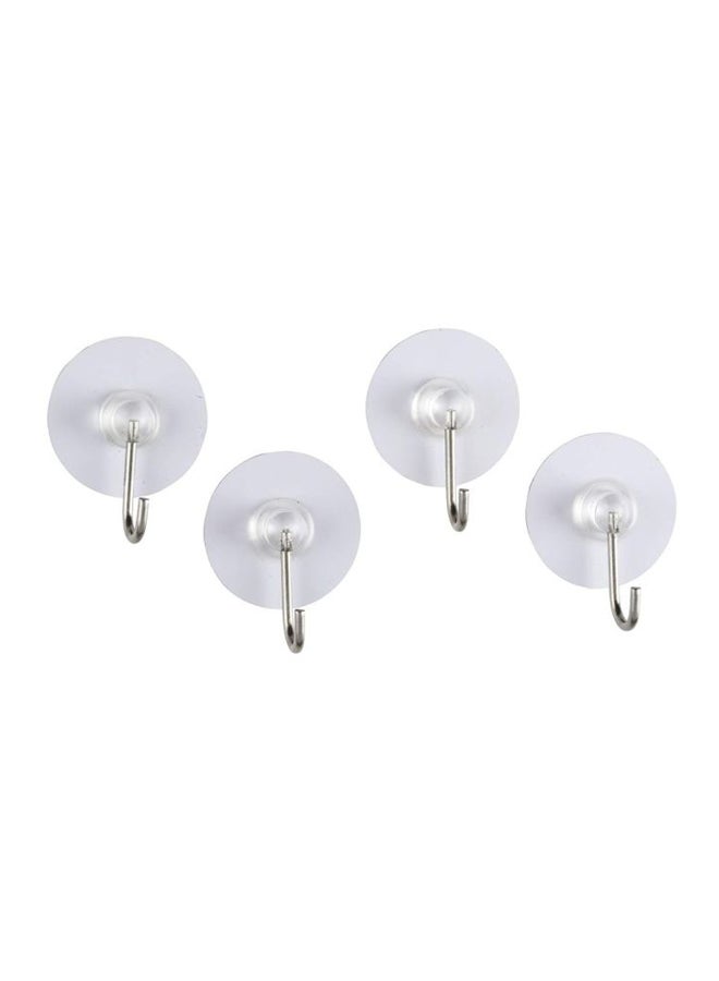 Wenko 4-Piece Static-Loc Wall Hook Set White/Clear/Silver 3.8x2.1cm - Image 1